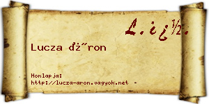 Lucza Áron névjegykártya